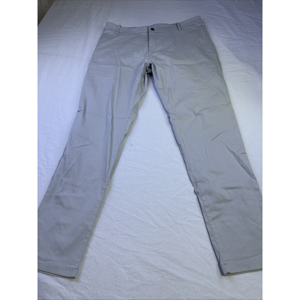 Birddogs Lined Slim Fit Pants MENS 36X32 Stretch Performance Golf Chino GRAY - Picture 2 of 10